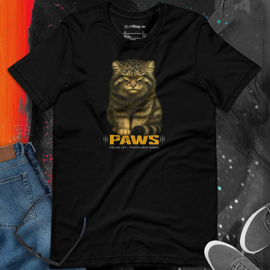 OMTHREAD Funny Pallas Cat Shirt PAWS Wild Cat Tee for Animal Lovers