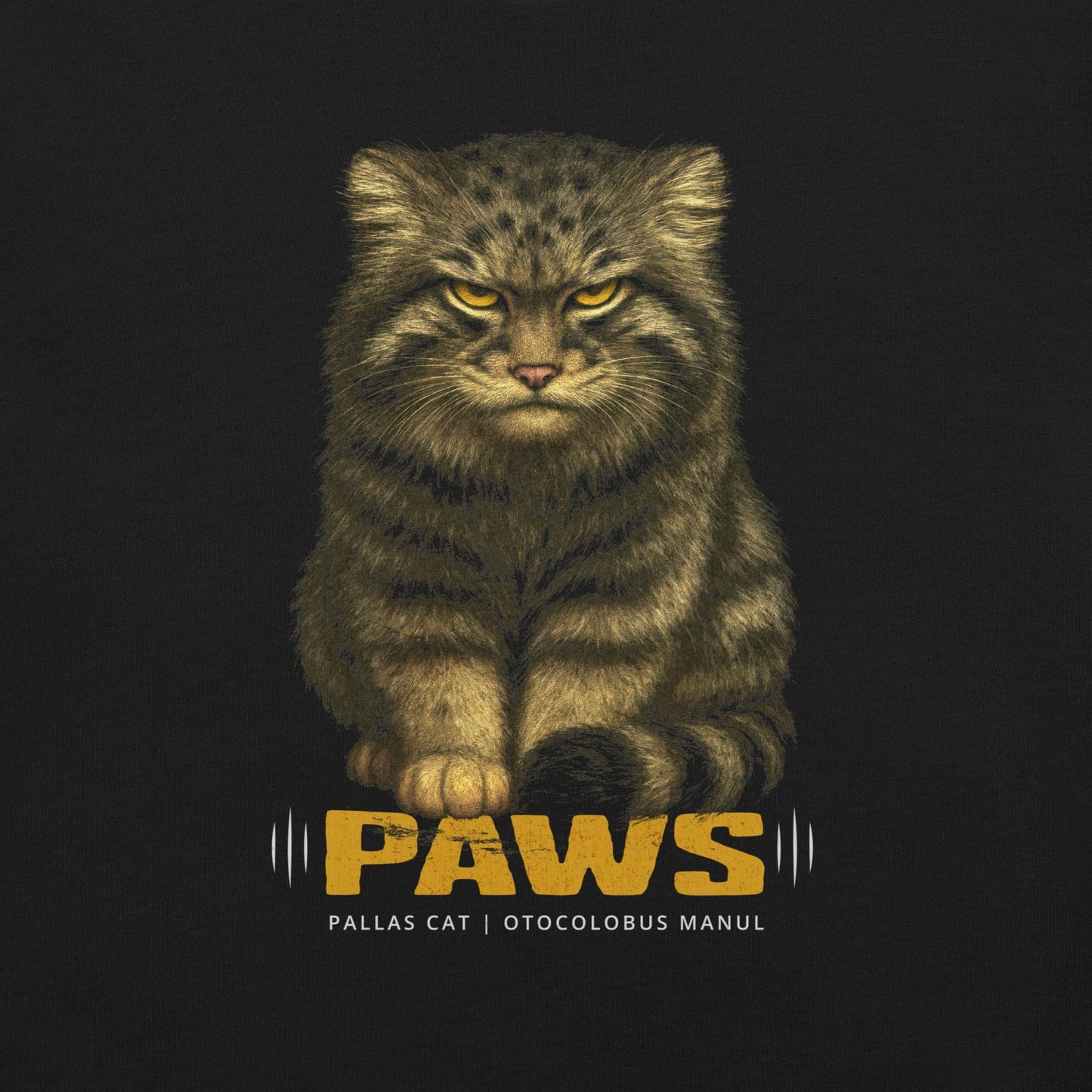 OMTHREAD Funny Pallas Cat Shirt PAWS Wild Cat Tee for Animal Lovers