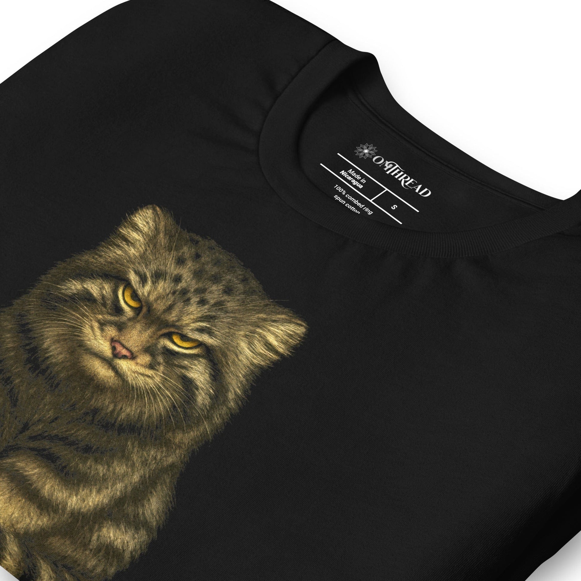 OMTHREAD Funny Pallas Cat Shirt PAWS Wild Cat Tee for Animal Lovers
