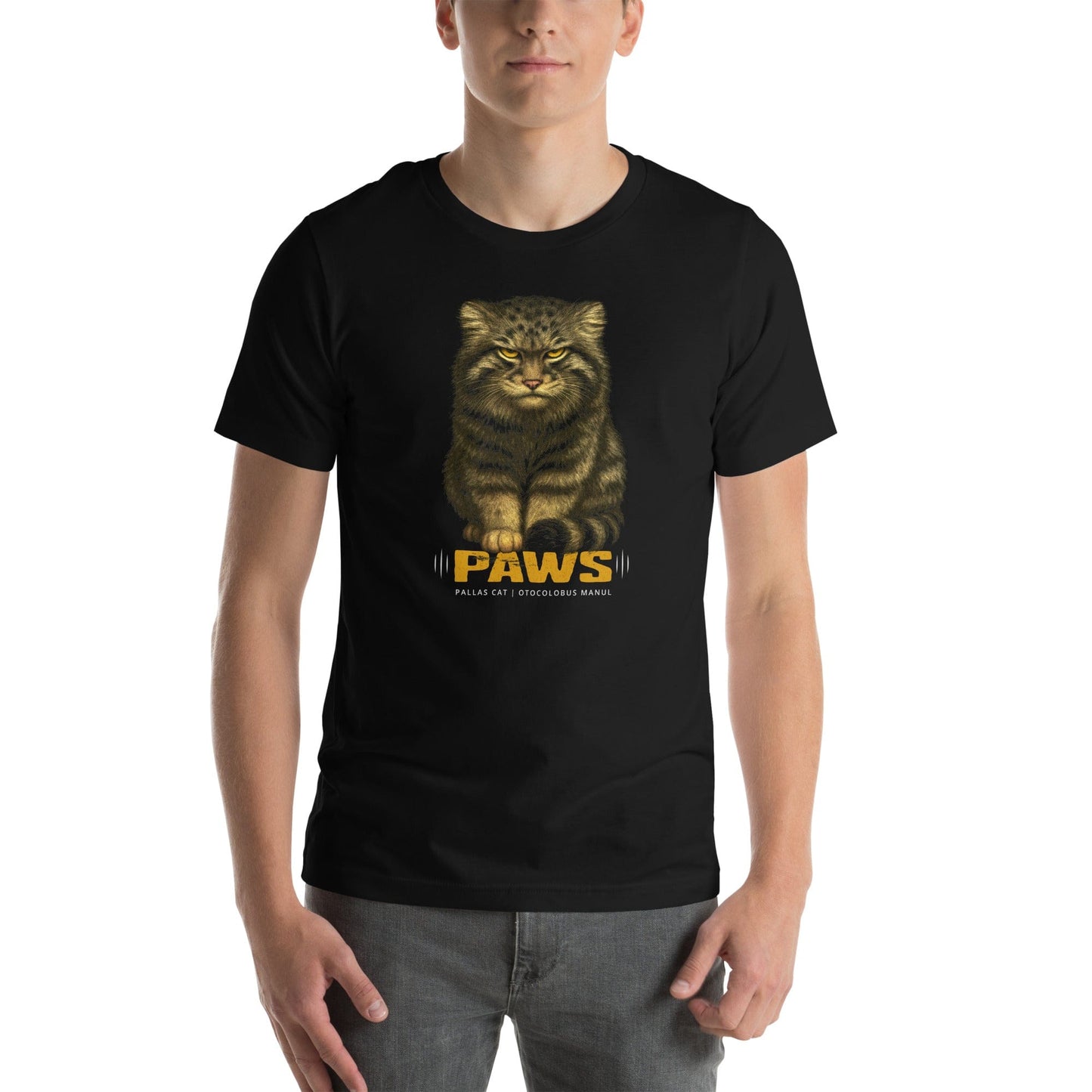 OMTHREAD Funny Pallas Cat Shirt PAWS Wild Cat Tee for Animal Lovers