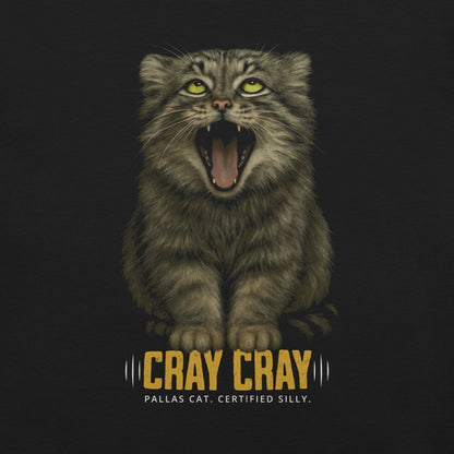 OMTHREAD Funny Pallas Cat T-Shirt Cray Cray Certified Silly for Wild Cat Lovers