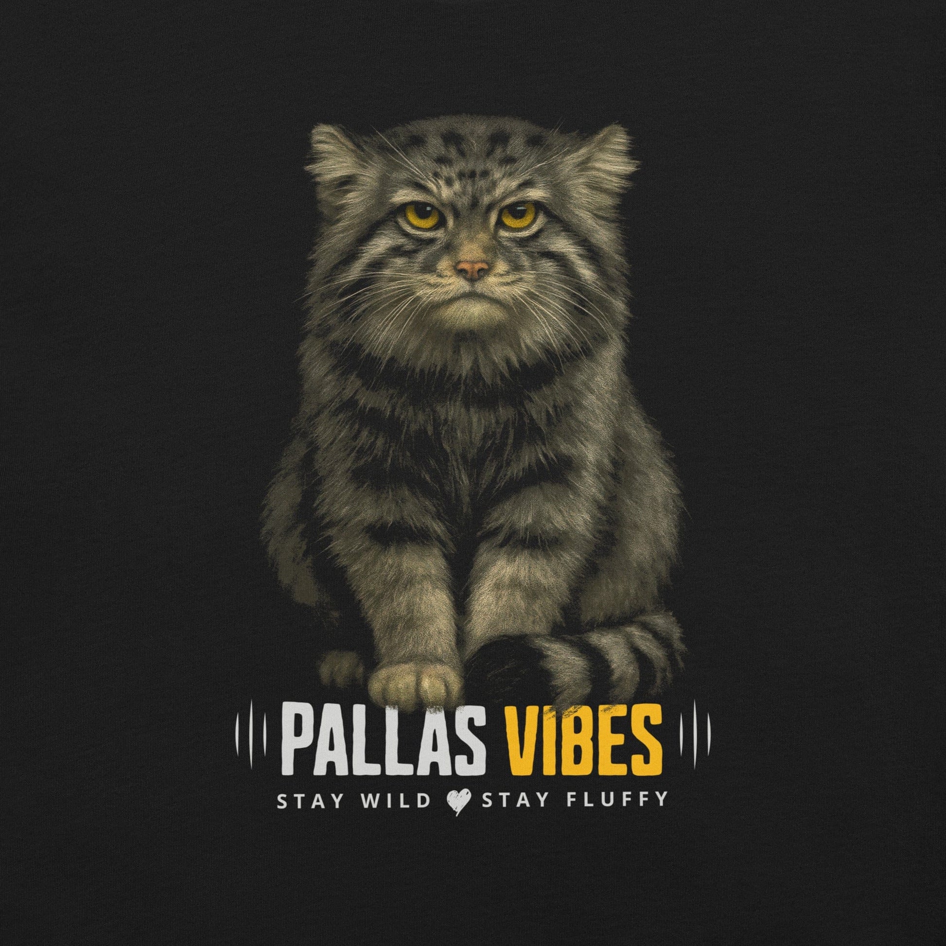 OMTHREAD Funny Pallas Vibes Cat Shirt Stay Wild Stay Fluffy Tee for Animal Lovers