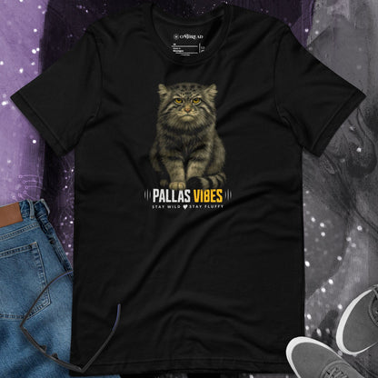 OMTHREAD Funny Pallas Vibes Cat Shirt Stay Wild Stay Fluffy Tee for Animal Lovers