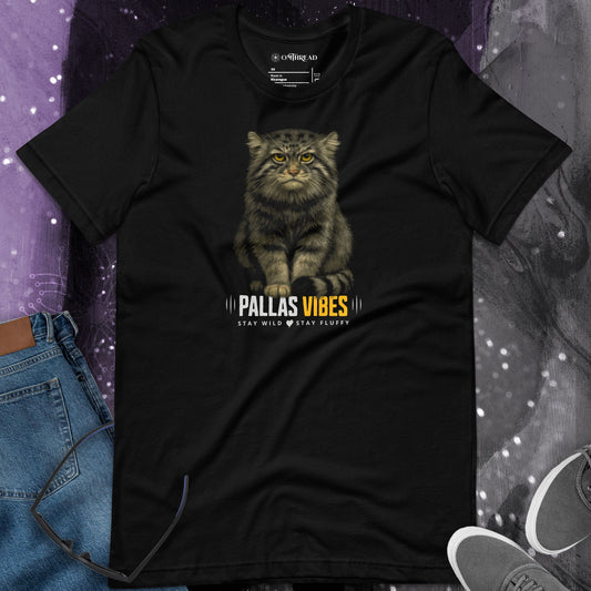OMTHREAD Funny Pallas Vibes Cat Shirt Stay Wild Stay Fluffy Tee for Animal Lovers