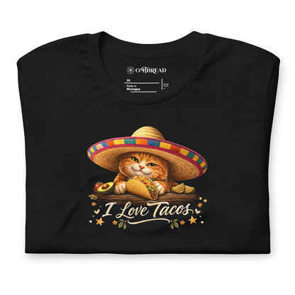 OMTHREAD Funny Taco Cat Shirt Orange Cat Taco Lover T-Shirt