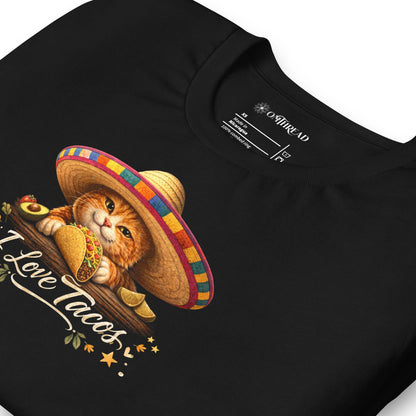 OMTHREAD Funny Taco Cat Shirt Orange Cat Taco Lover T-Shirt
