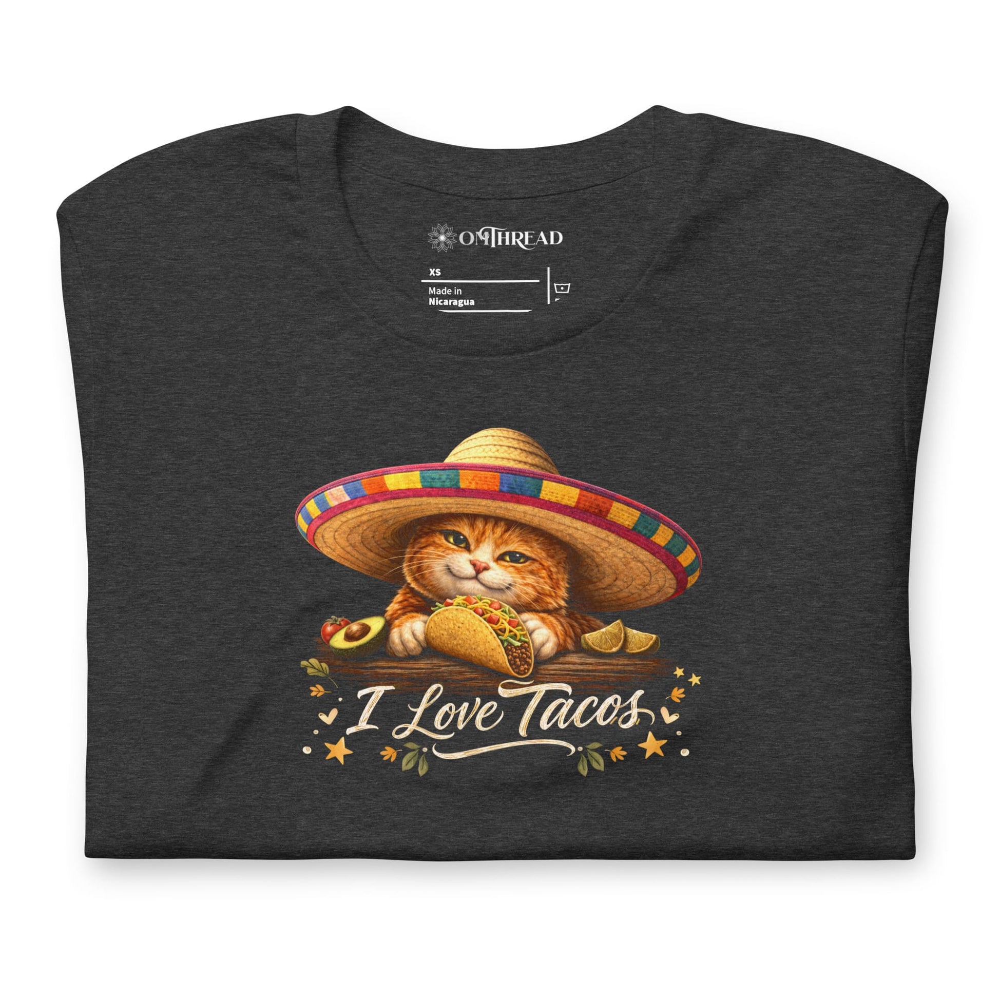 OMTHREAD Funny Taco Cat Shirt Orange Cat Taco Lover T-Shirt