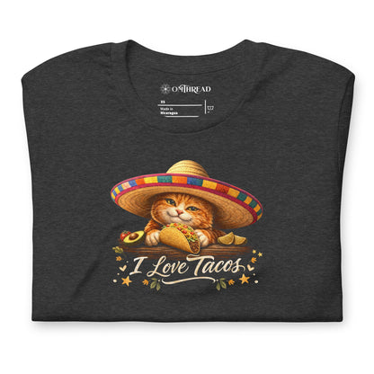 OMTHREAD Funny Taco Cat Shirt Orange Cat Taco Lover T-Shirt
