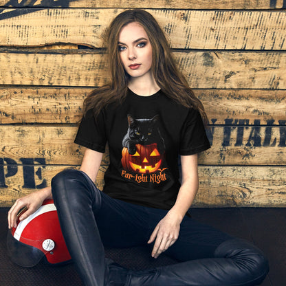 OMTHREAD Fur-ight Night Black Cat Halloween Tee