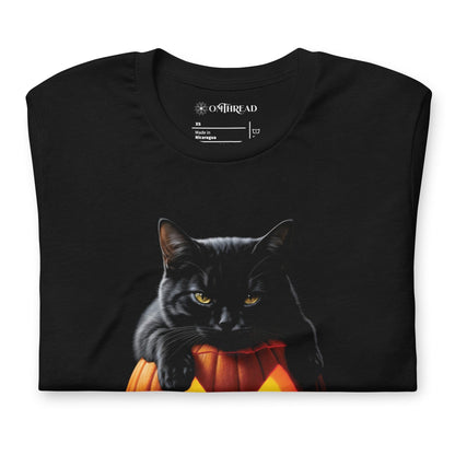 OMTHREAD Fur-ight Night Black Cat Halloween Tee