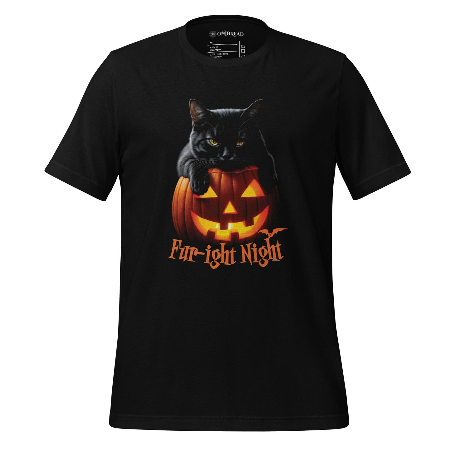 OMTHREAD Fur-ight Night Black Cat Halloween Tee