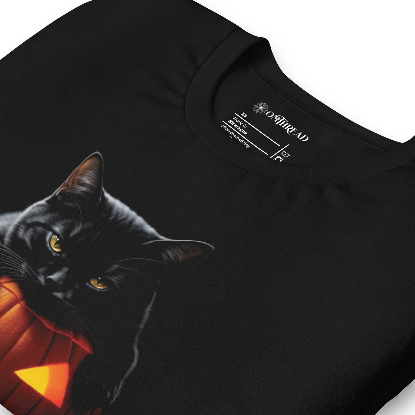 OMTHREAD Fur-ight Night Black Cat Halloween Tee