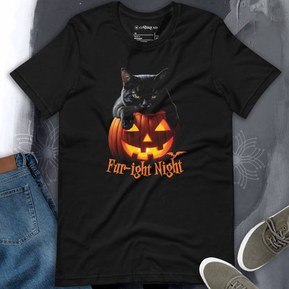 OMTHREAD Fur-ight Night Black Cat Halloween Tee