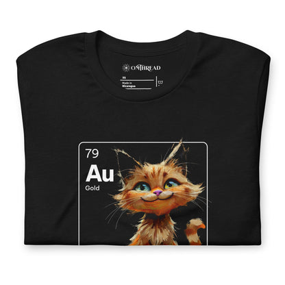 OMTHREAD Gold Element Orange Tabby Tee | Au Chemistry Cat Shirt | Purr-fect Science Lover Gift