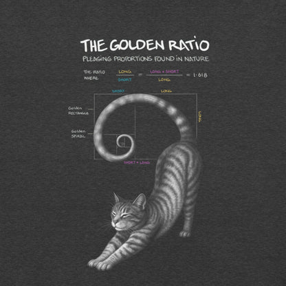 OMTHREAD Golden Ratio Cat T-Shirt for Math and Nature Lovers