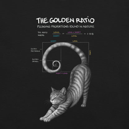 OMTHREAD Golden Ratio Cat T-Shirt for Math and Nature Lovers