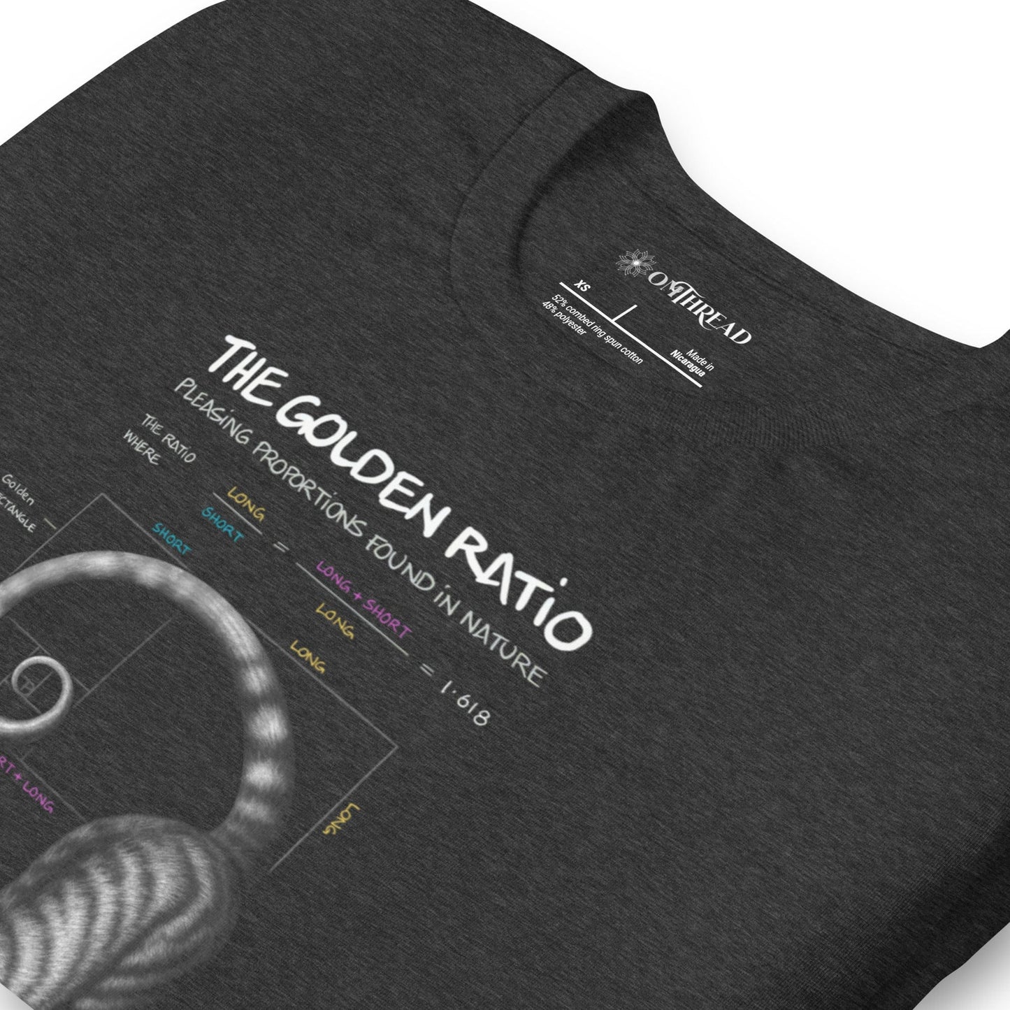 OMTHREAD Golden Ratio Cat T-Shirt for Math and Nature Lovers