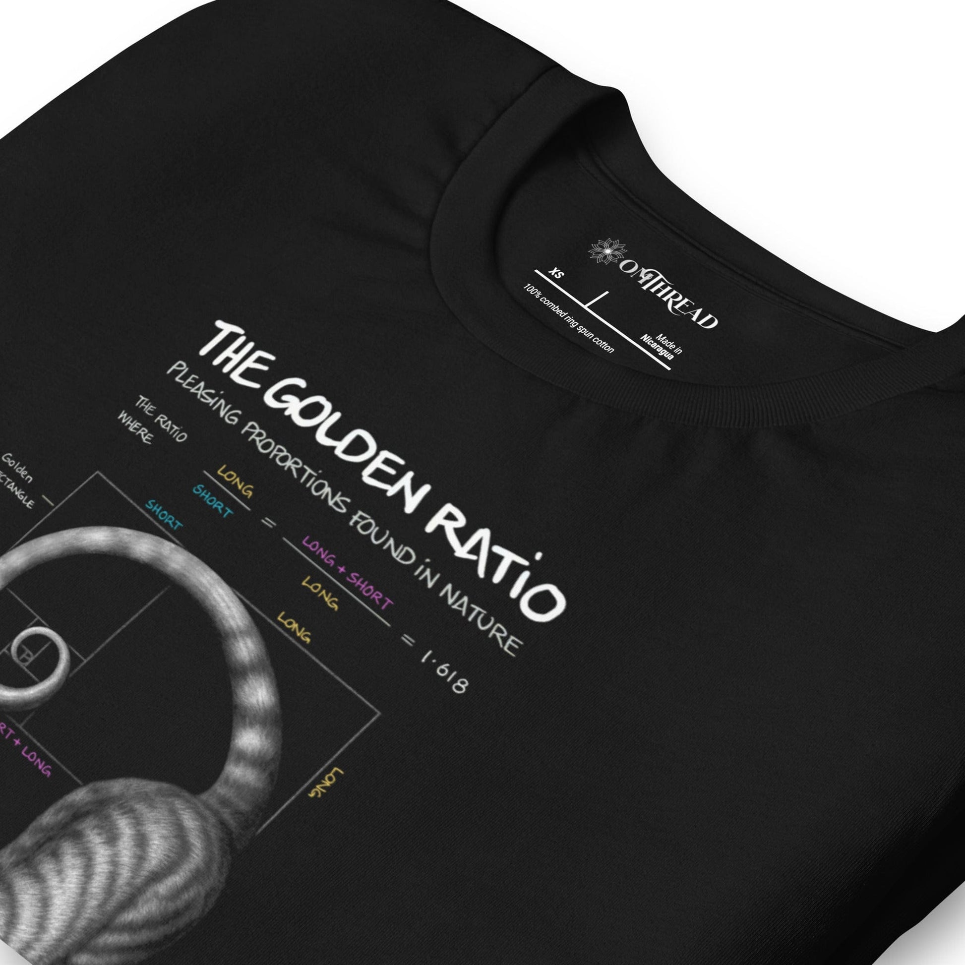OMTHREAD Golden Ratio Cat T-Shirt for Math and Nature Lovers