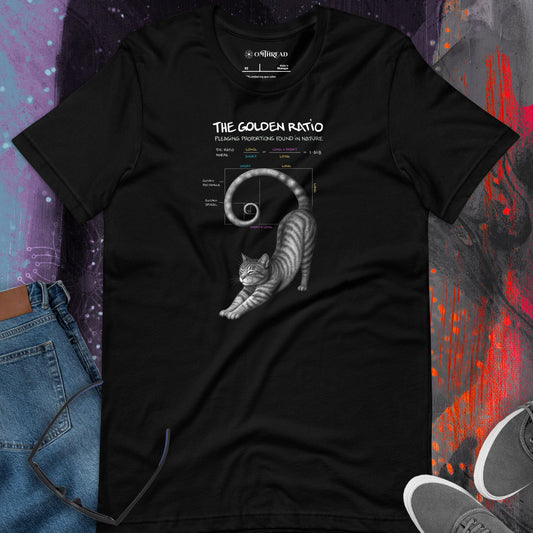 OMTHREAD Golden Ratio Cat T-Shirt for Math and Nature Lovers