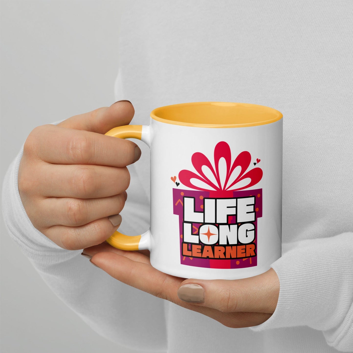 OMTHREAD Golden Yellow / 11 oz Life Long Learner - Mug with Color Inside