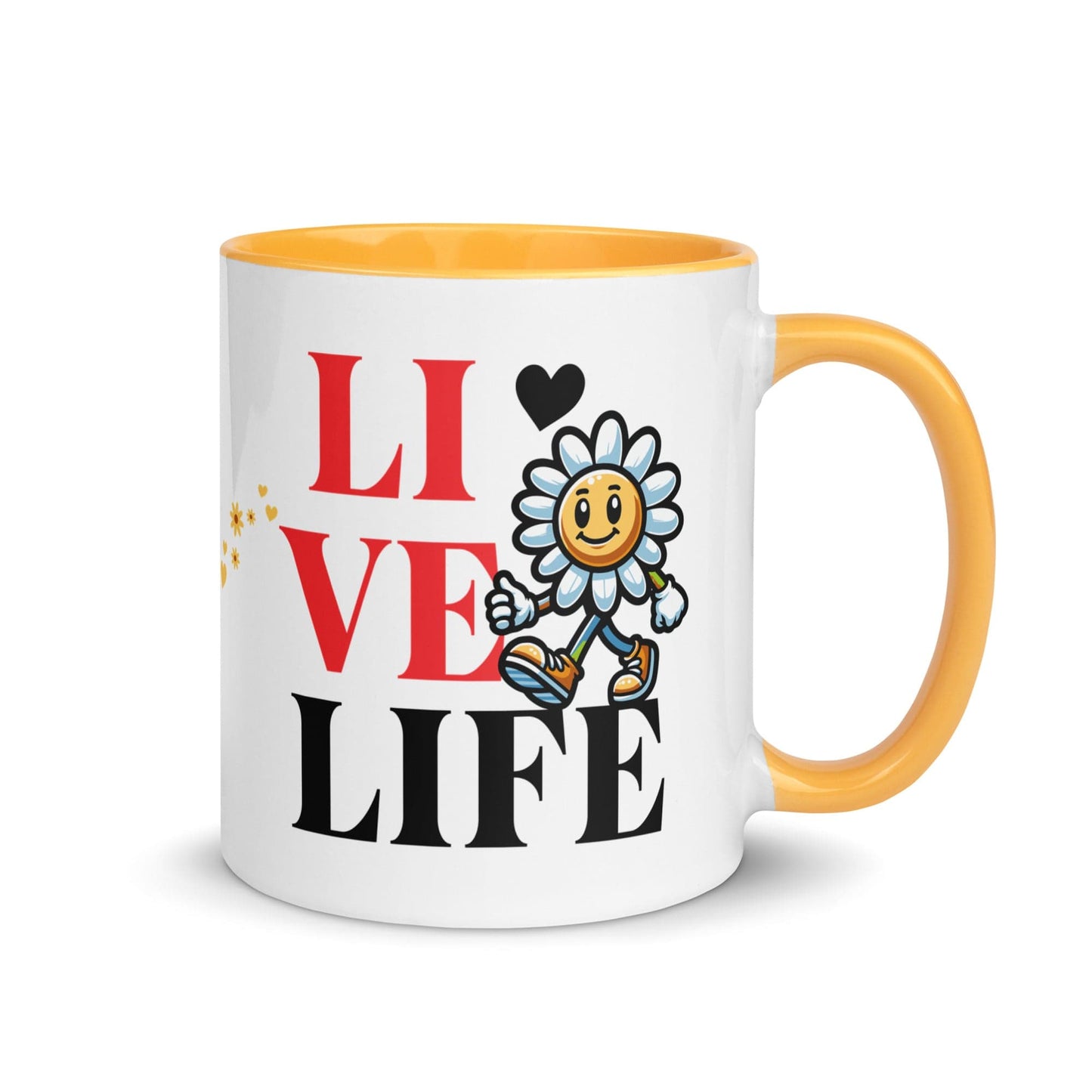 OMTHREAD Golden Yellow / 11 oz Love Life. Live Life - Mug with Color Inside