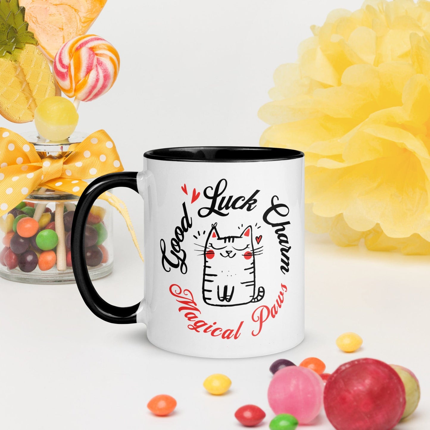 OMTHREAD Good Luck Charm: Magical Paws- Mug with Color Inside