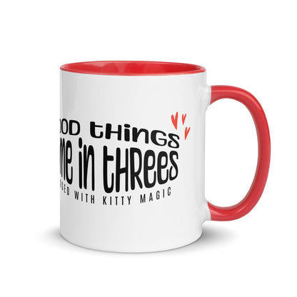 OMTHREAD Good Things Come in 3s. Good Luck. - Mug with Color Inside