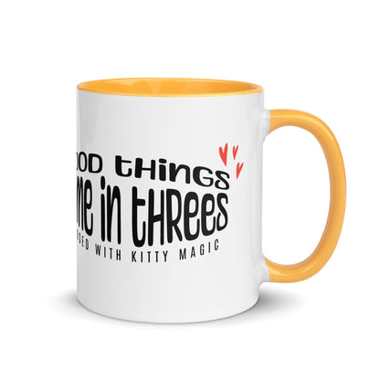 OMTHREAD Good Things Come in 3s. Good Luck. - Mug with Color Inside