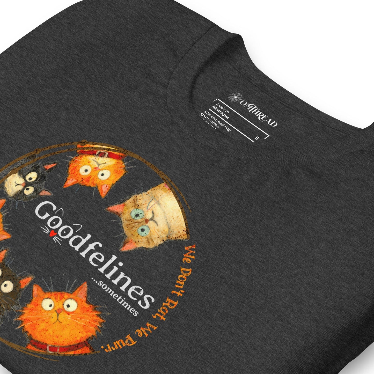 OMTHREAD Goodfelines Cat Club T-Shirt, We Don’t Rat, We Purr