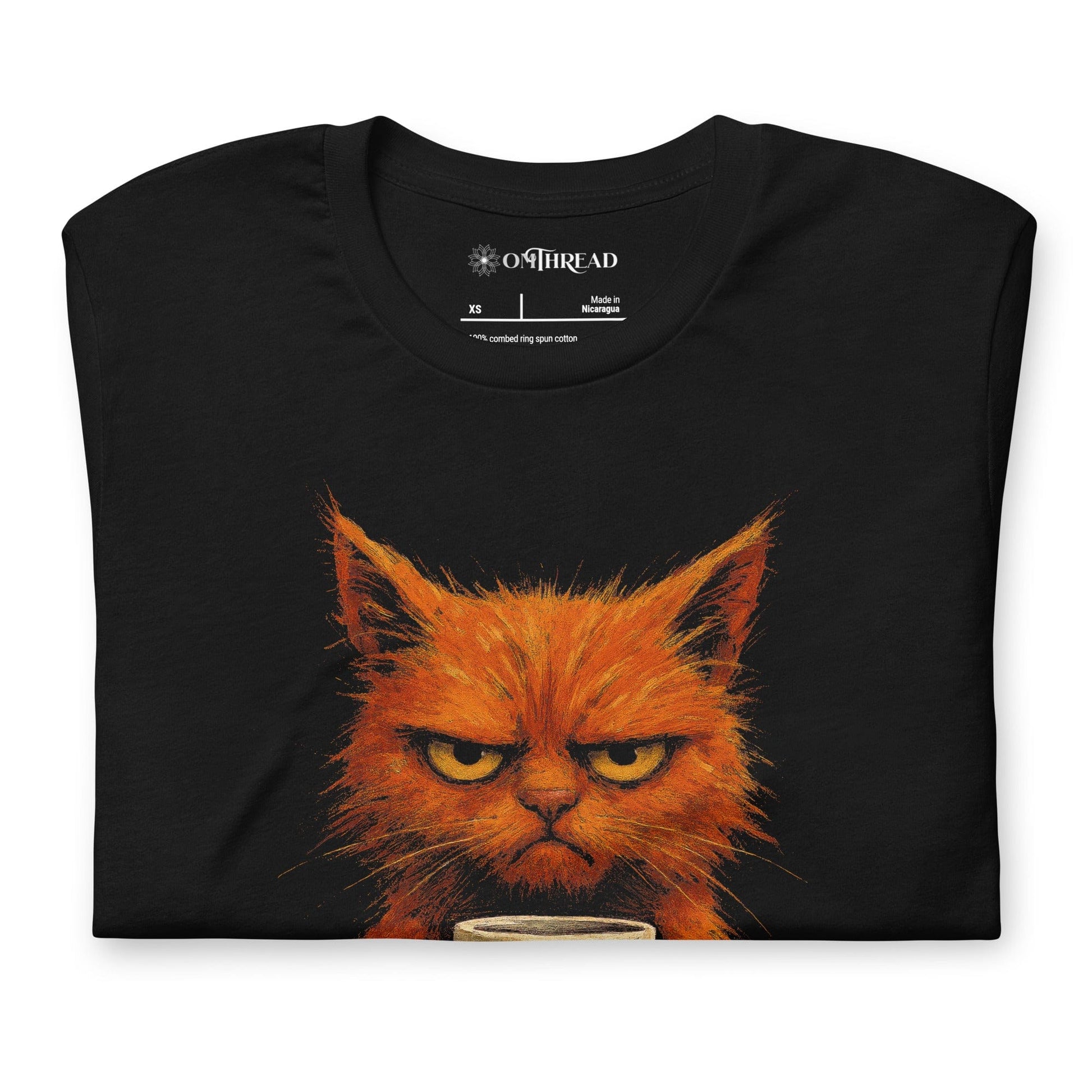 OMTHREAD Grumpy Cat Let Them Mug T-Shirt, Funny Orange Cat Tee, Moody Cat Coffee Shirt