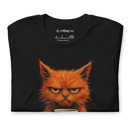 OMTHREAD Grumpy Cat Let Them Mug T-Shirt, Funny Orange Cat Tee, Moody Cat Coffee Shirt
