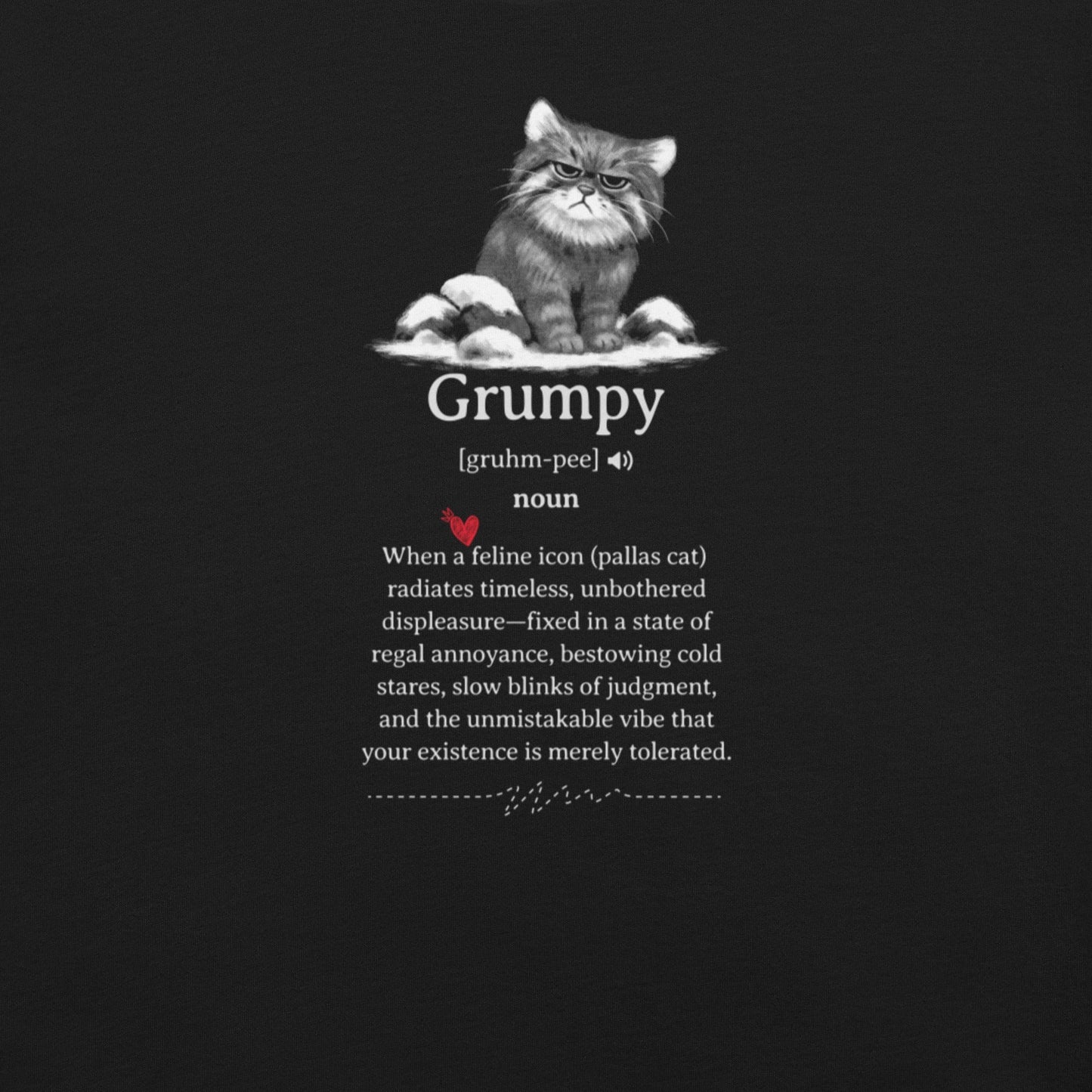 OMTHREAD Grumpy Pallas Cat Definition T-Shirt, Funny Grumpy Cat Shirt, Gift for Cat Lovers