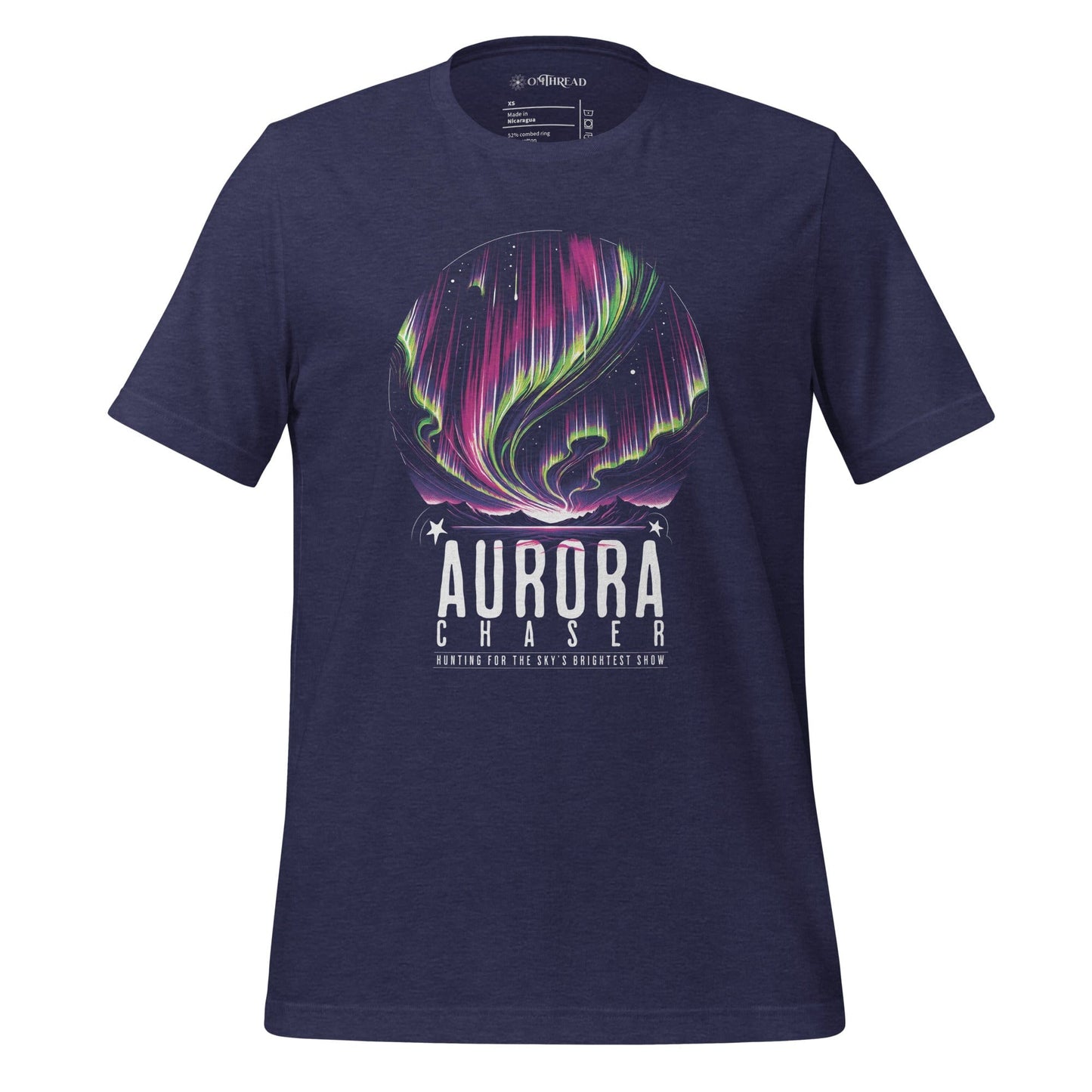 OMTHREAD Heather Midnight Navy / XS Aurora Chaser: Hunting for the Sky's Brightest Show Tee