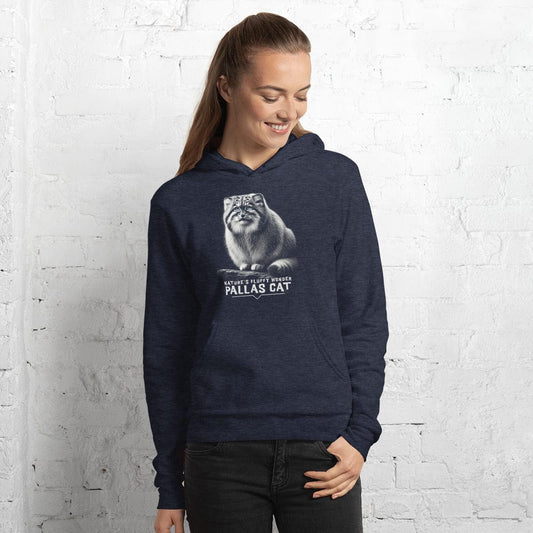 OMTHREAD Heather Navy / S Pallas Cat Nature’s Fluffy Wonder Unisex Hoodie