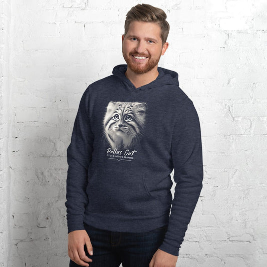 OMTHREAD Heather Navy / S Pallas Kitten | Otocolobus Manul - Unisex Hoodie