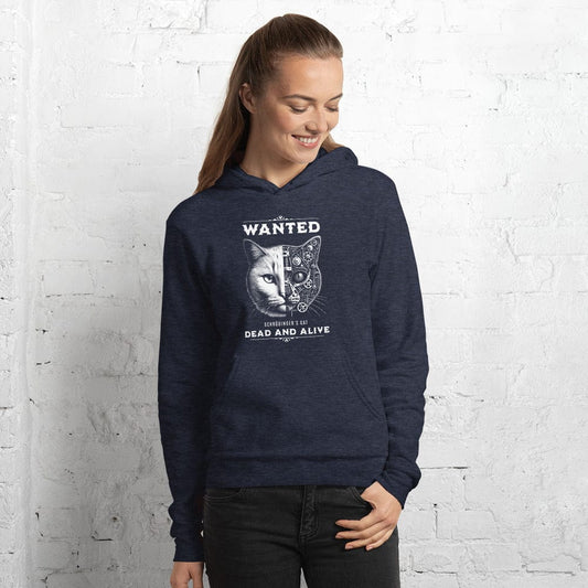 OMTHREAD Heather Navy / S Schrödinger's Cat: Wanted Dead and Alive Unisex Hoodie