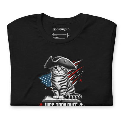 OMTHREAD Hiss-tory Buff Patriotic Cat Shirt July 4 Tee
