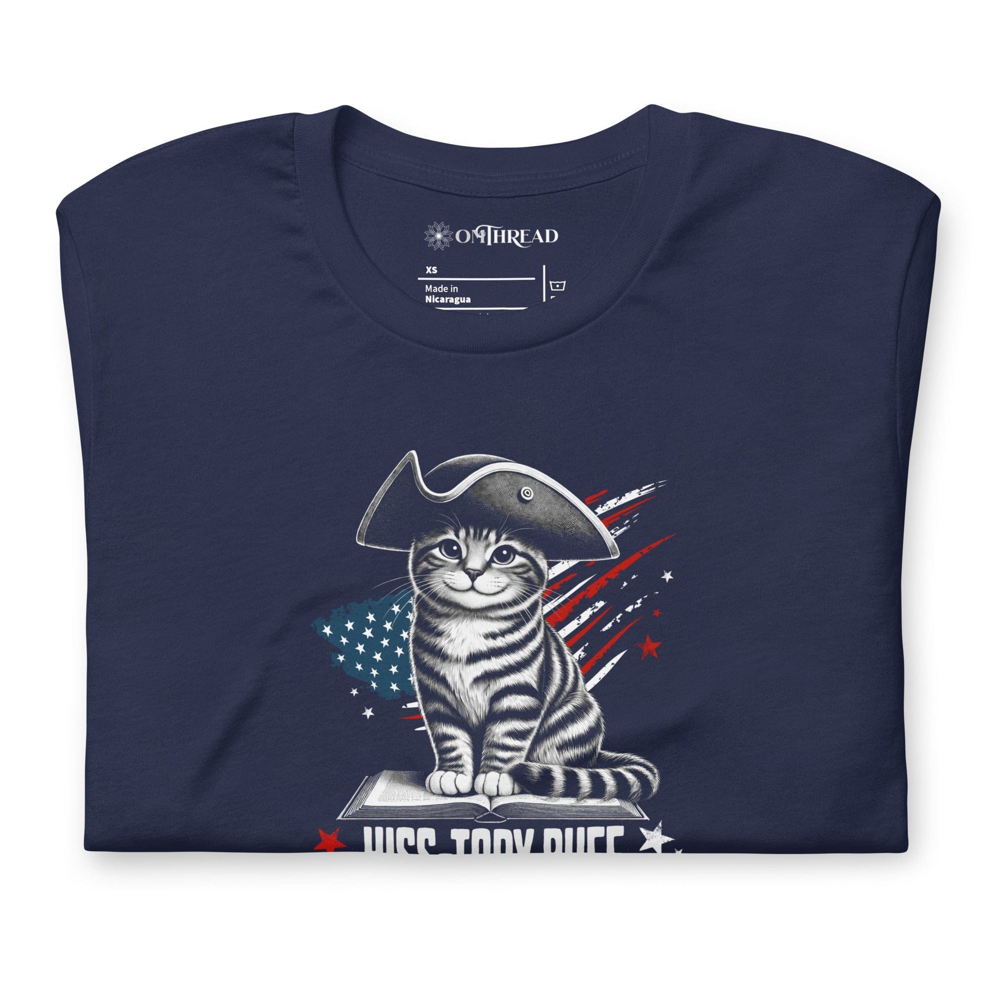 OMTHREAD Hiss-tory Buff Patriotic Cat Shirt July 4 Tee