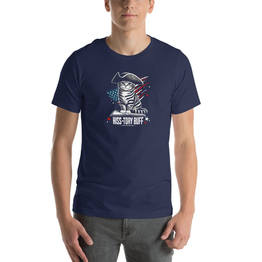OMTHREAD Hiss-tory Buff Patriotic Cat Shirt July 4 Tee