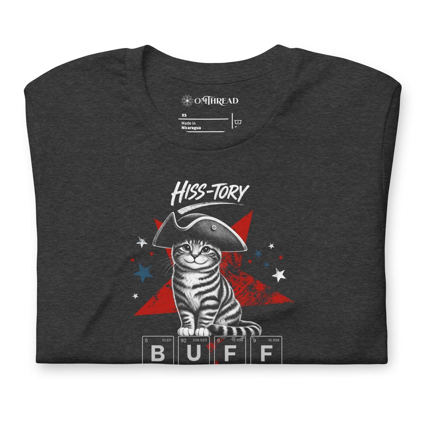 OMTHREAD Hiss-tory Buff Periodic Table Cat July 4 Graphic Tee