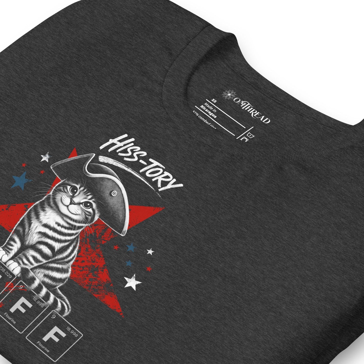 OMTHREAD Hiss-tory Buff Periodic Table Cat July 4 Graphic Tee