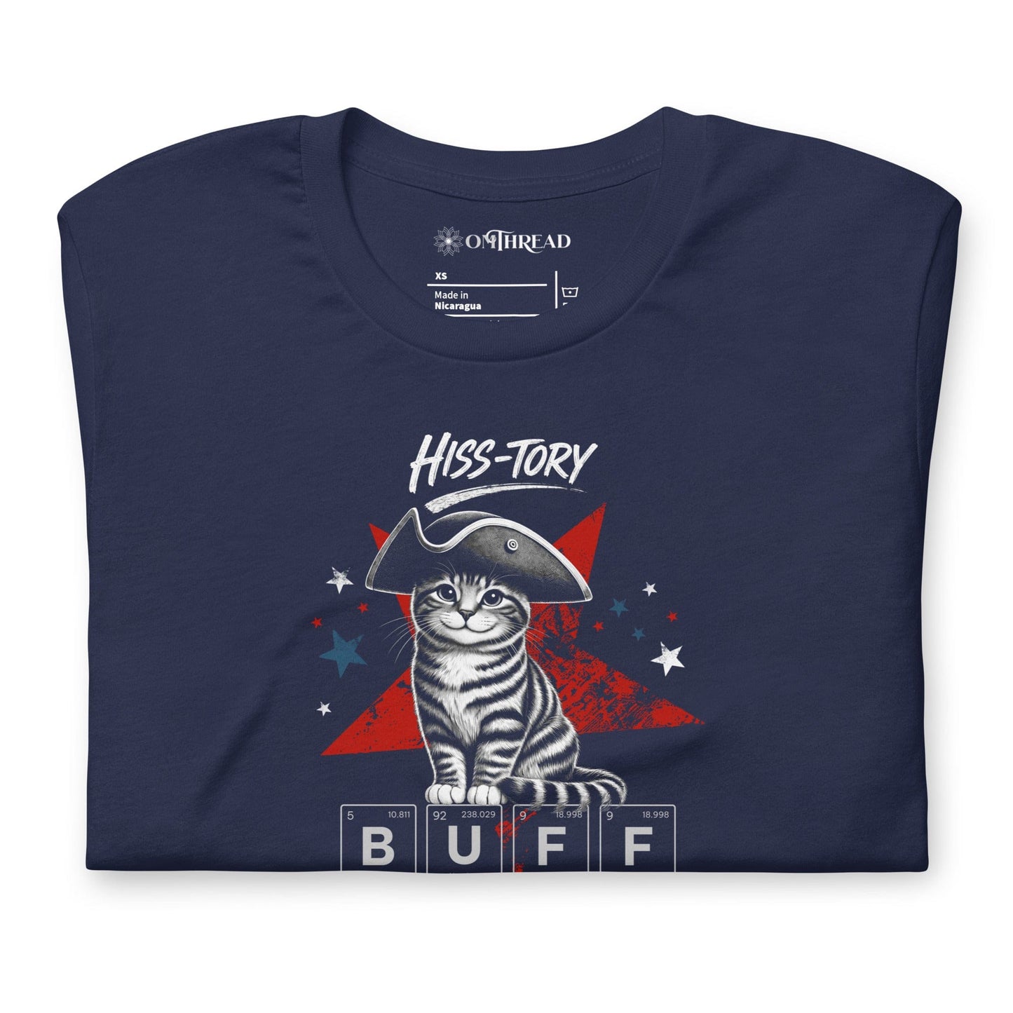 OMTHREAD Hiss-tory Buff Periodic Table Cat July 4 Graphic Tee