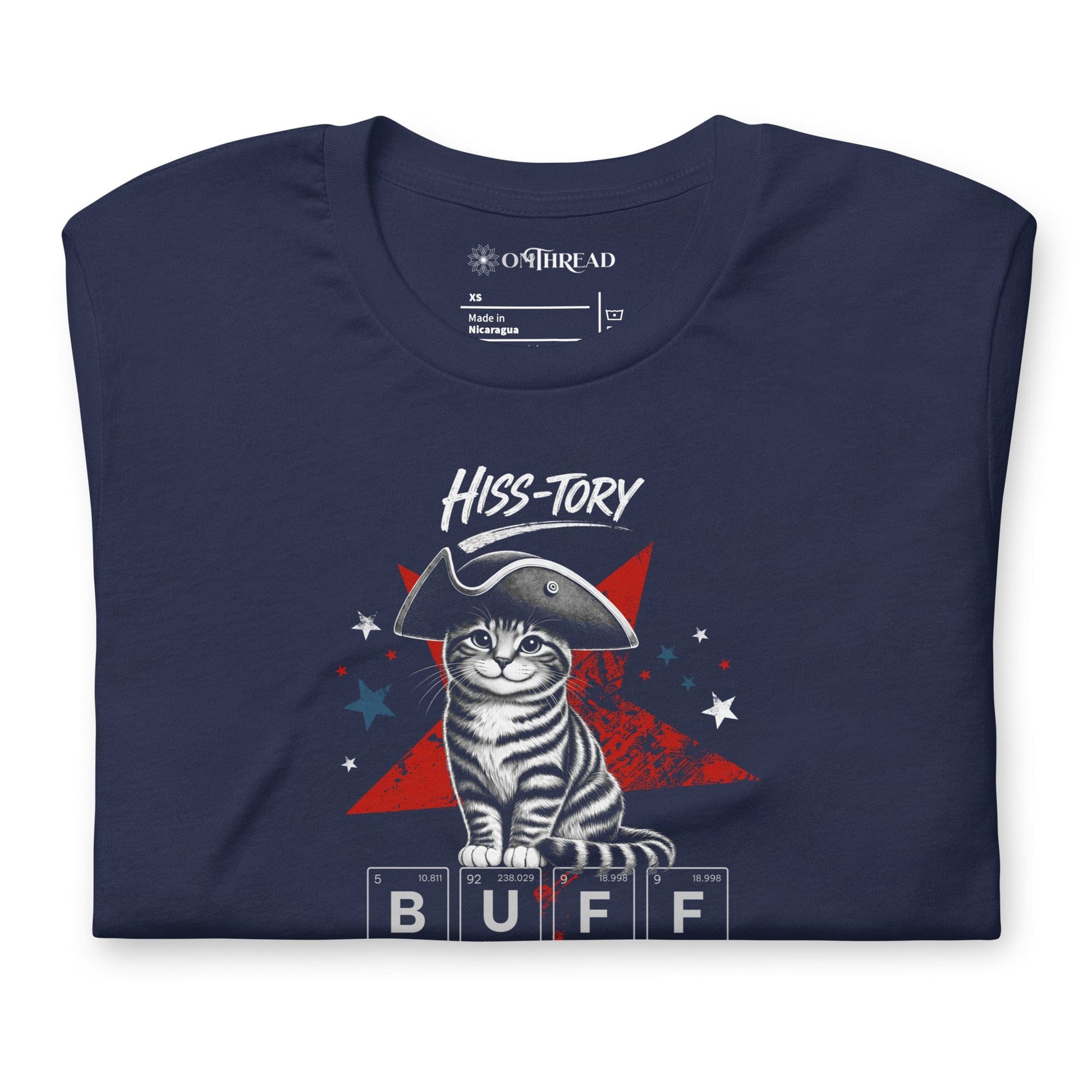 OMTHREAD Hiss-tory Buff Periodic Table Cat July 4 Graphic Tee