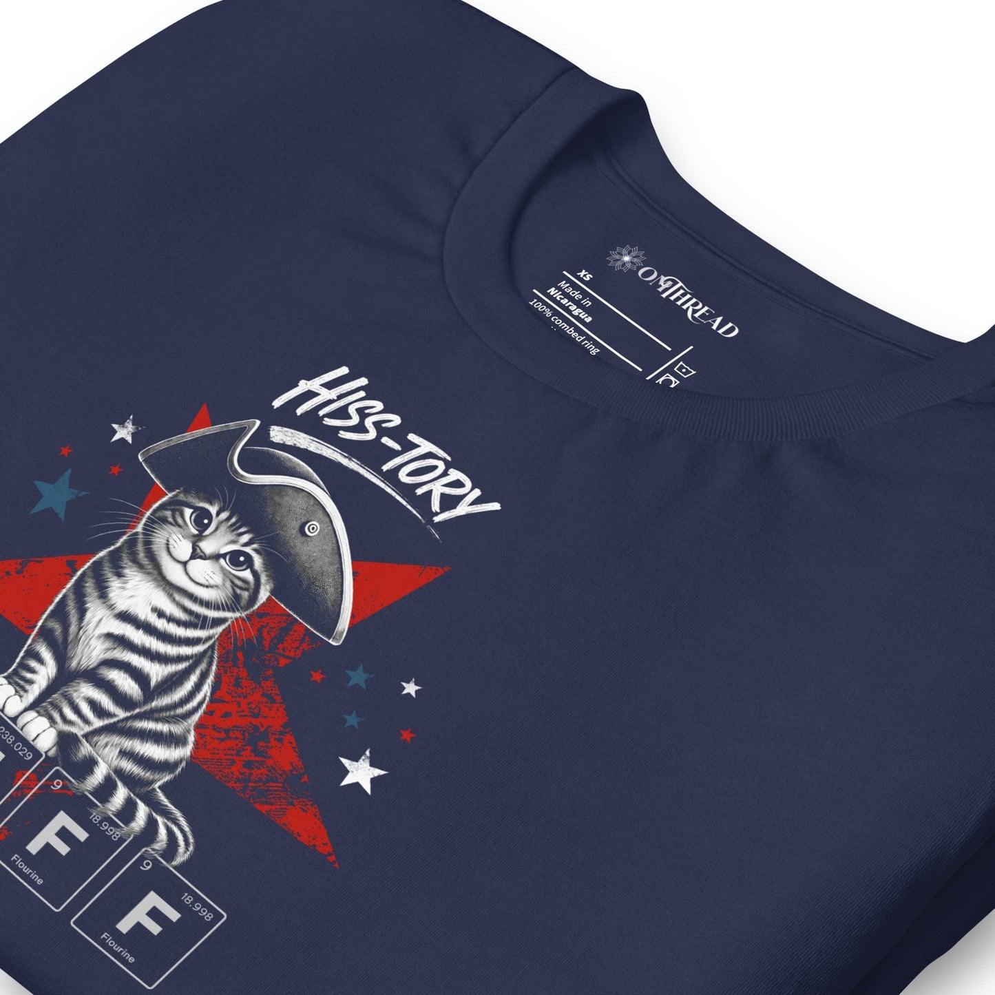 OMTHREAD Hiss-tory Buff Periodic Table Cat July 4 Graphic Tee