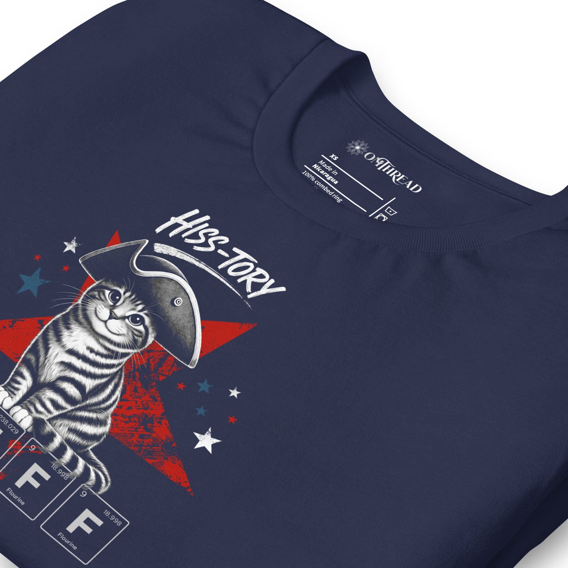 OMTHREAD Hiss-tory Buff Periodic Table Cat July 4 Graphic Tee