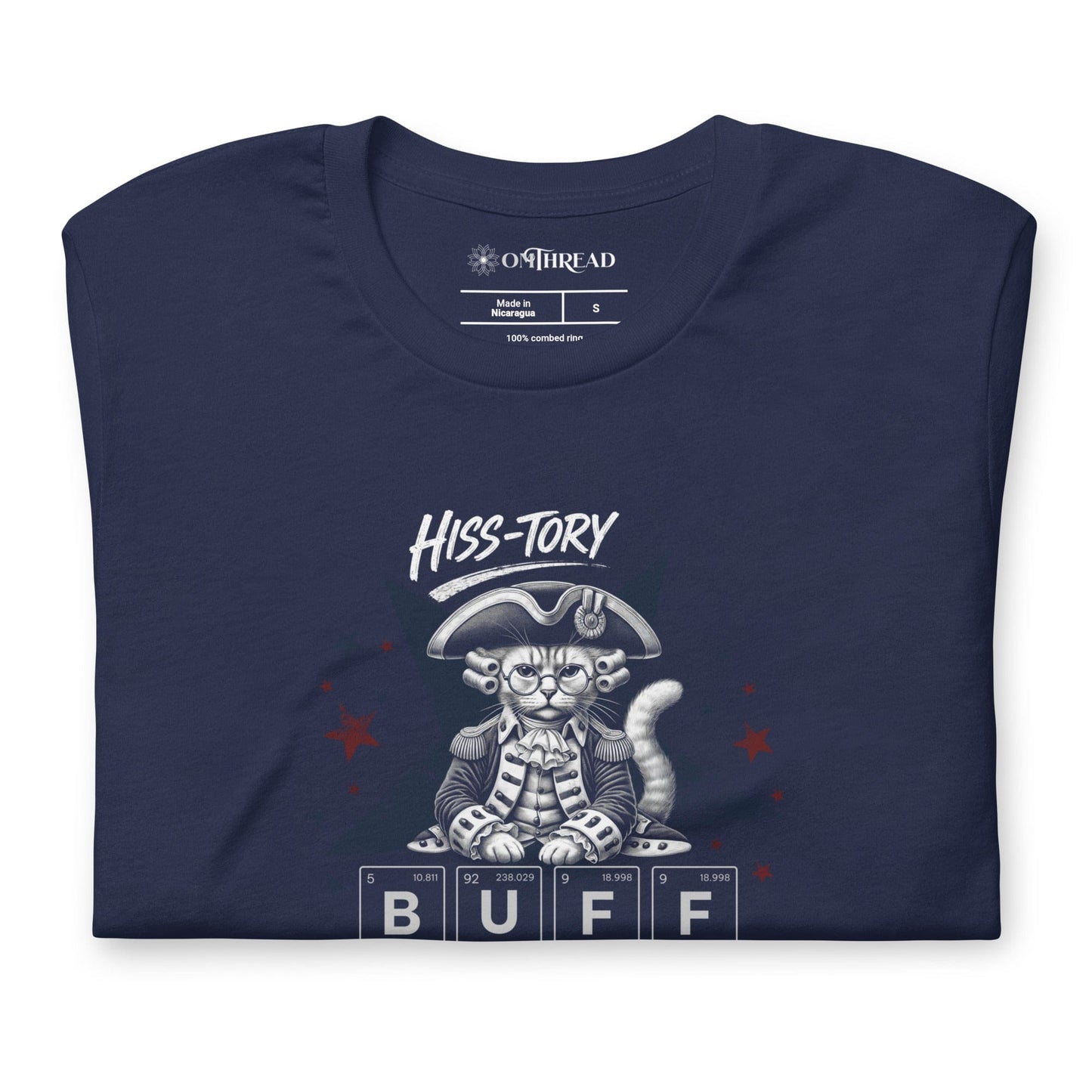 OMTHREAD History Buff Cat Shirt HISS-TORY BUFF Graphic Tee