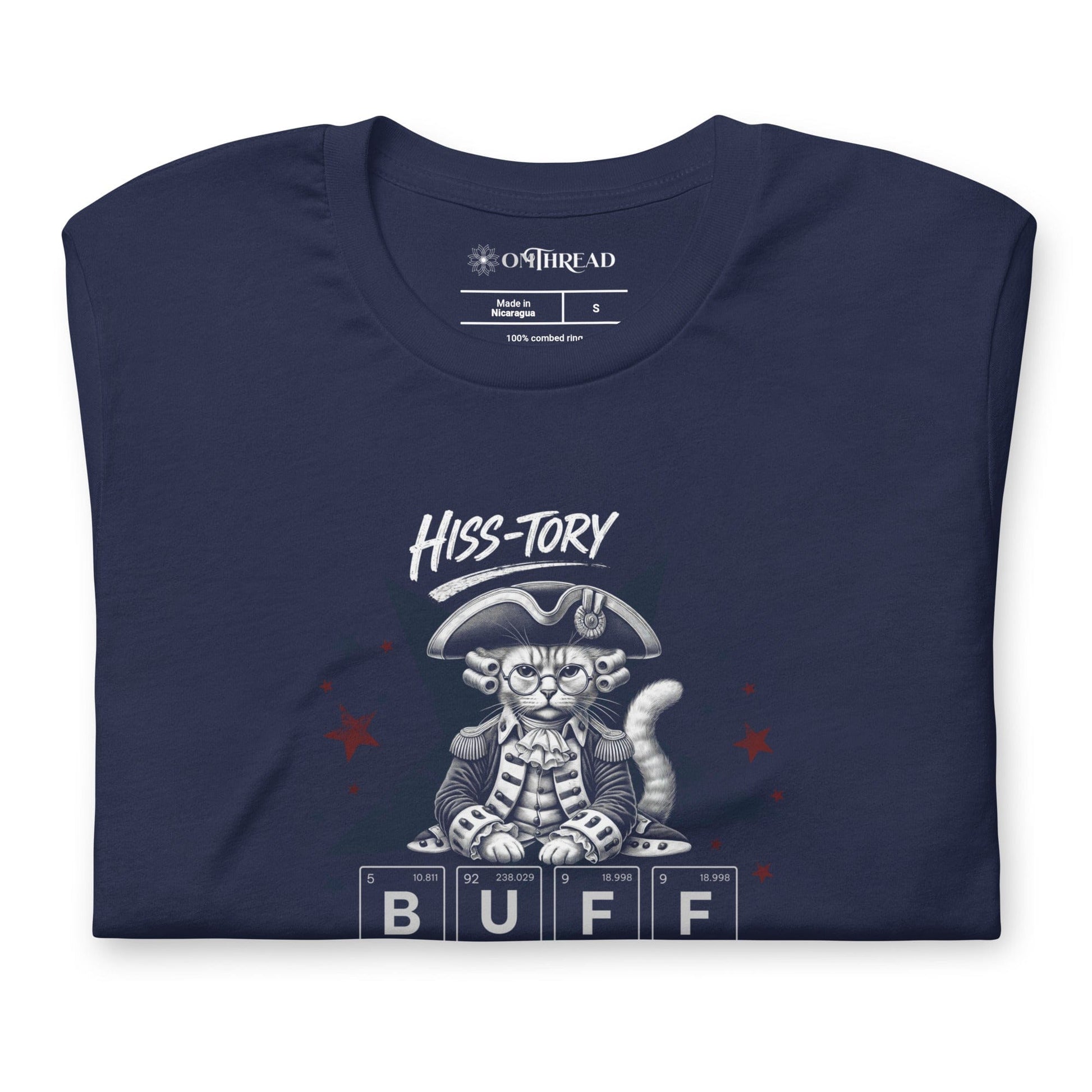OMTHREAD History Buff Cat Shirt HISS-TORY BUFF Graphic Tee
