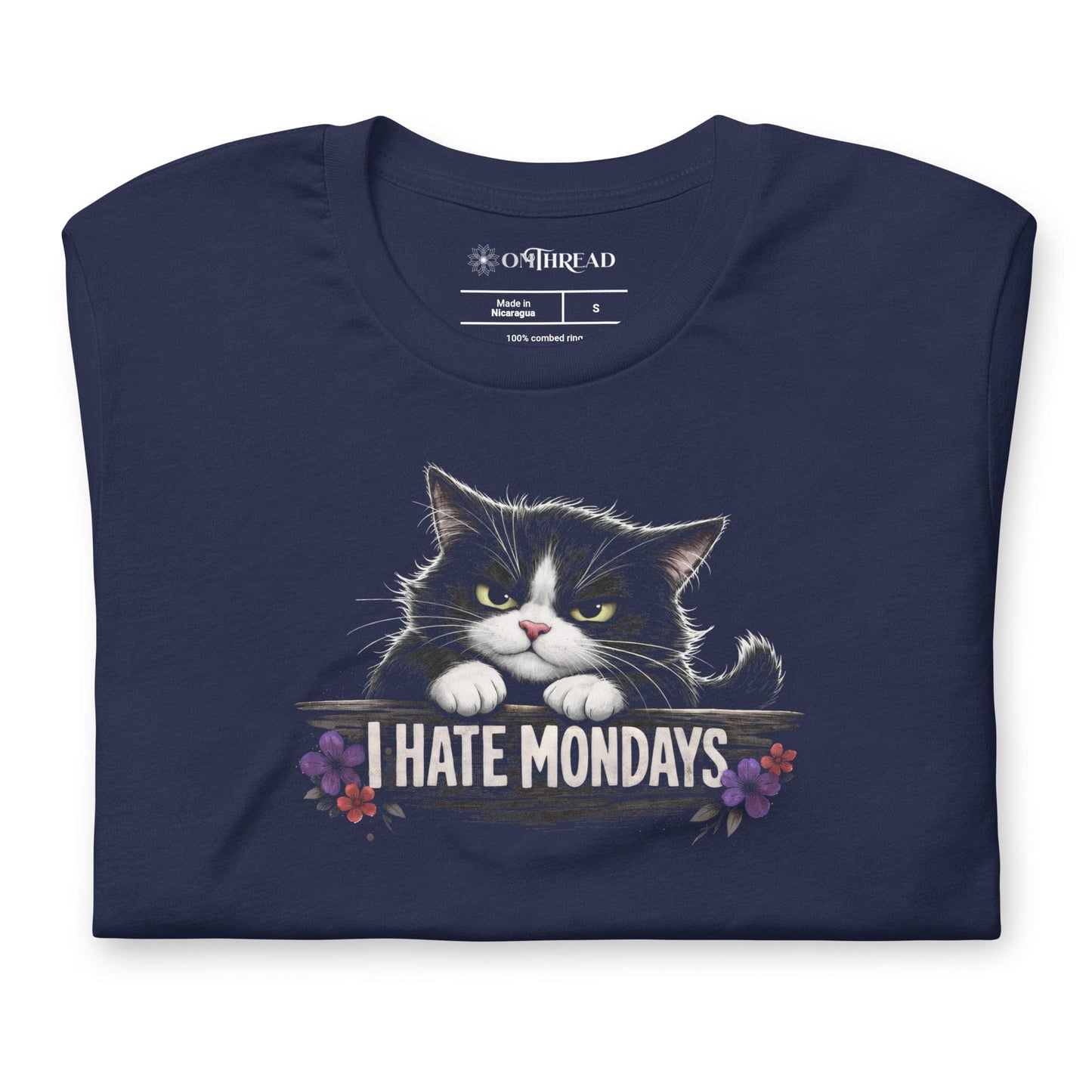OMTHREAD I Hate Mondays Grumpy Tuxedo Cat Shirt