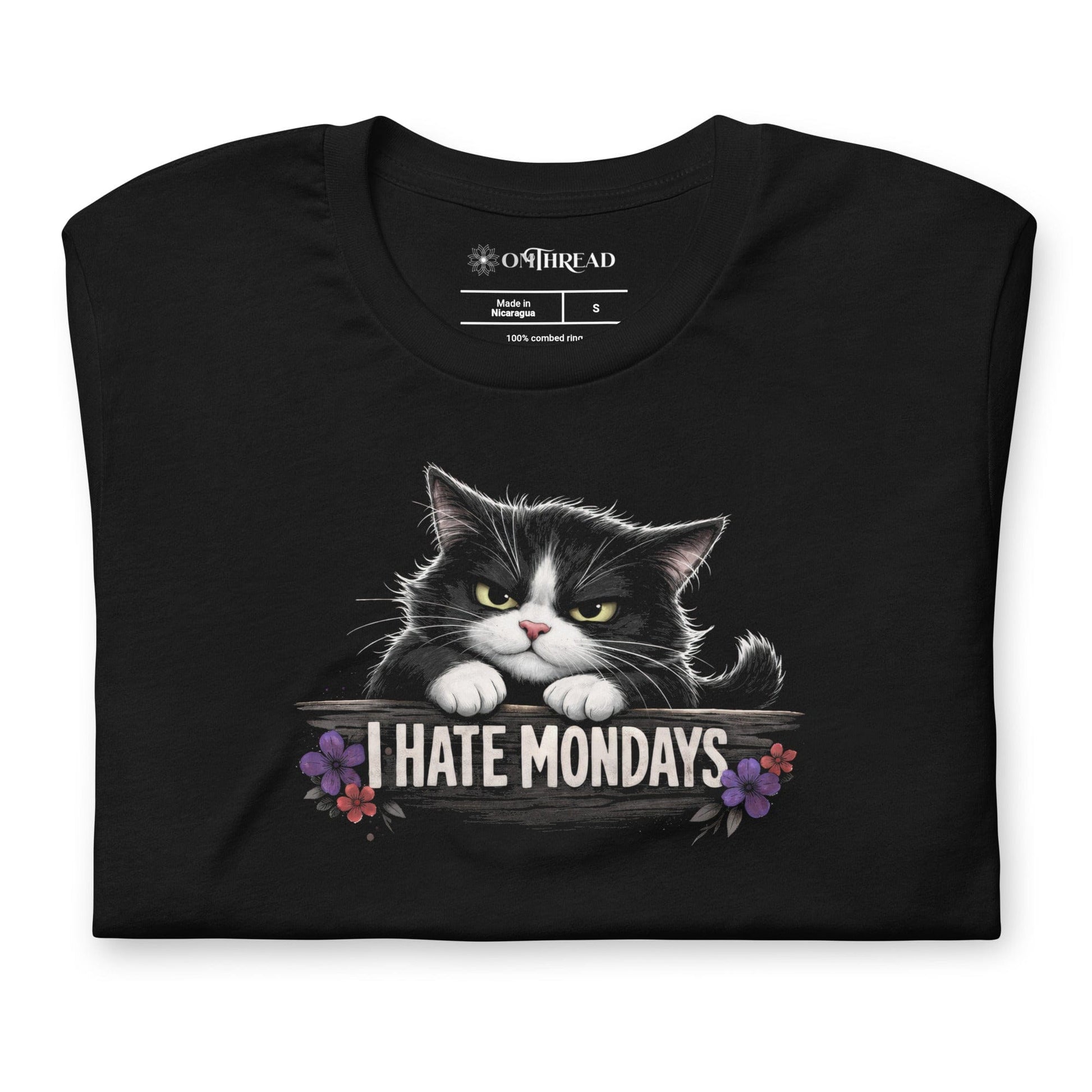 OMTHREAD I Hate Mondays Grumpy Tuxedo Cat Shirt