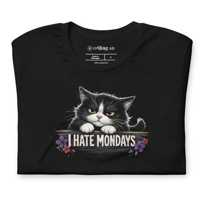 OMTHREAD I Hate Mondays Grumpy Tuxedo Cat Shirt